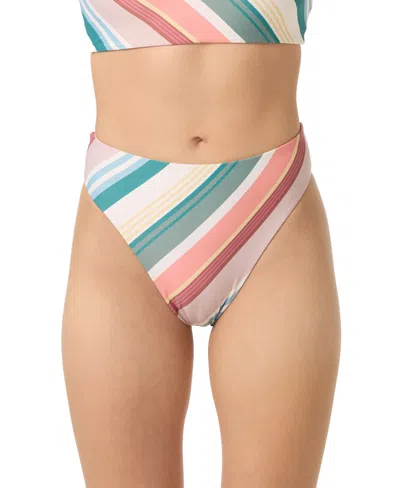 O'neill Juniors' Equator Stripe Max High Rise Swimsuit Bottoms In Multi