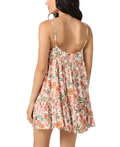 O'neill Juniors' Saltwater Solids Rilee Crinkle Cover-up Mini Dress In Pink