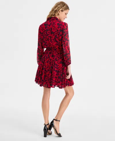 Tommy Hilfiger Women's Floral Print Belted Shirtdress In Multi