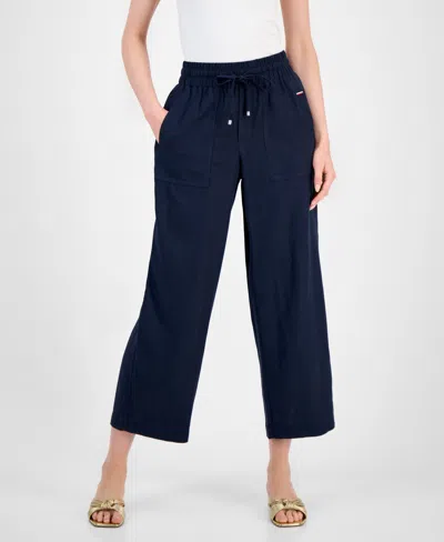 Tommy Hilfiger Women's Drawstring-waist Pull-on Pants In Black