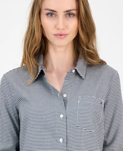 Tommy Hilfiger Women's Coquette Check Cotton Shirt In Blue