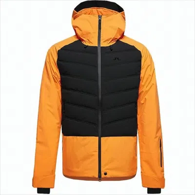 J. Lindeberg Color-block Casual Jacket With Adjustable Cuffs In Orange