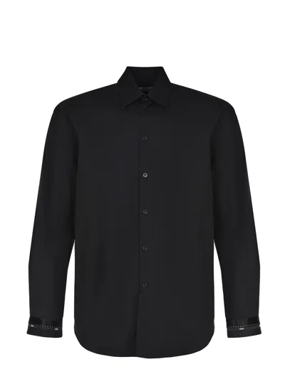 Msgm Long-sleeved Shirt In Black