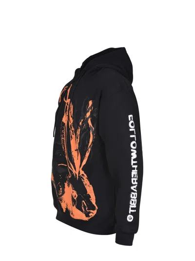 Msgm Sketched Bunnies Print Hoodie In Black