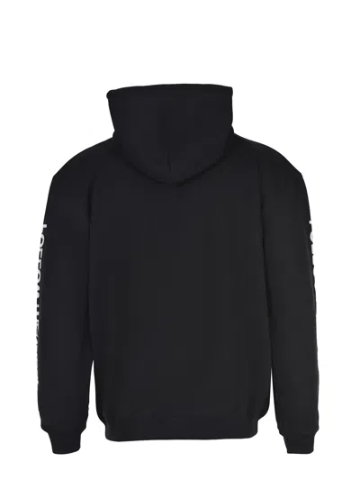 Msgm Sketched Bunnies Print Hoodie In Black