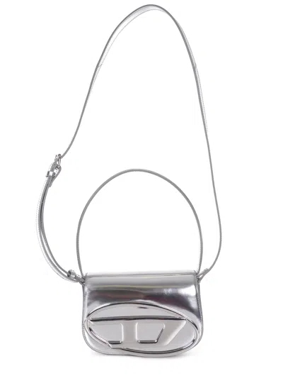 Diesel 1dr Shoulder Bag In Mirrored Leather Color Silver
