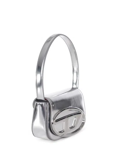 Diesel 1dr Shoulder Bag In Mirrored Leather Color Silver