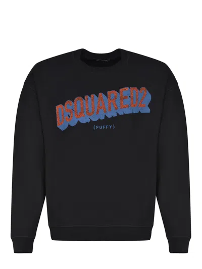 Dsquared2 Logo-print Cotton Sweatshirt In Black