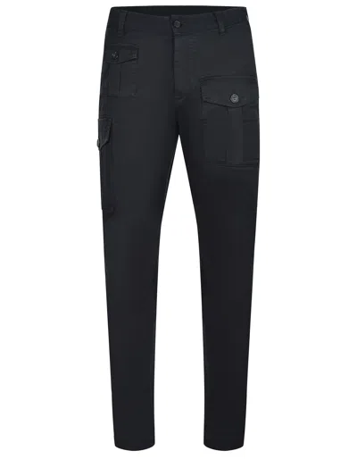 Dsquared2 Mid-rise Tapered Cargo Trousers In Black