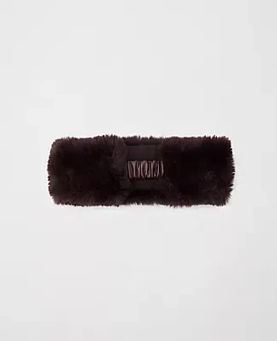 Ann Taylor Weekend Collection Faux Fur Ear Warmer In Brown