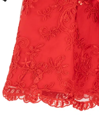 Rare Editions Baby Girls 2-piece Long Sleeves Velvet Bodice Dress And Diaper Cover Set In Multi