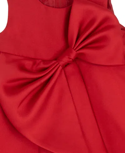 Rare Editions Baby Girls 2-piece Mikado Dress And Diaper Cover Set In Red