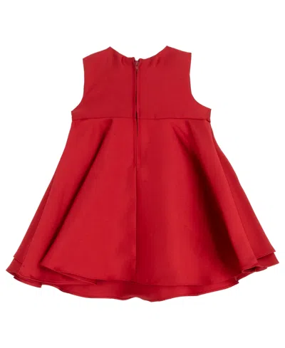 Rare Editions Baby Girls 2-piece Mikado Dress And Diaper Cover Set In Red