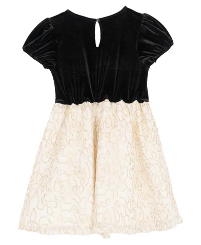 Rare Editions Girls 7-16 Puff Sleeve Lace Dress With Bow In Multi