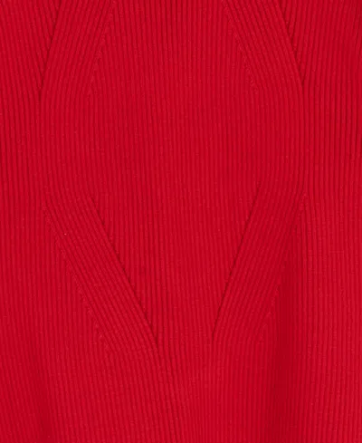 Rare Editions Girls 7-16 Bow Detail Long Sleeve Dress In Burgundy