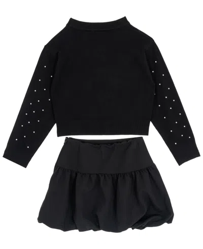 Rare Editions Girls 7-12 2-piece Sweater And Skort Set In Black