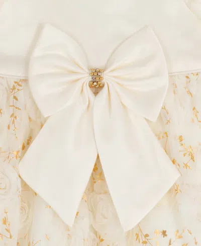 Rare Editions Baby Girls 2-piece Satin Bodice 3d Flower Jacket Dress And Diaper Cover Set In Animal Print