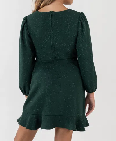 Rare Editions Girls 7-16 Ruffle Detail Wrap Dress In Green