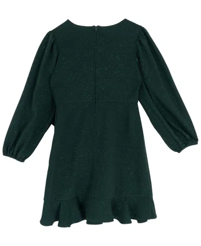 Rare Editions Girls 7-16 Ruffle Detail Wrap Dress In Green