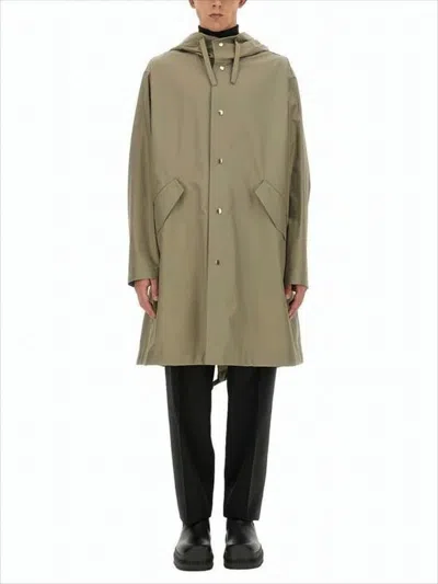 Jil Sander Hooded Casual Jacket With Flared Silhouette In Green