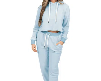 Feat Women's Blanket Blend Cropped Hoodie In Burr Blue