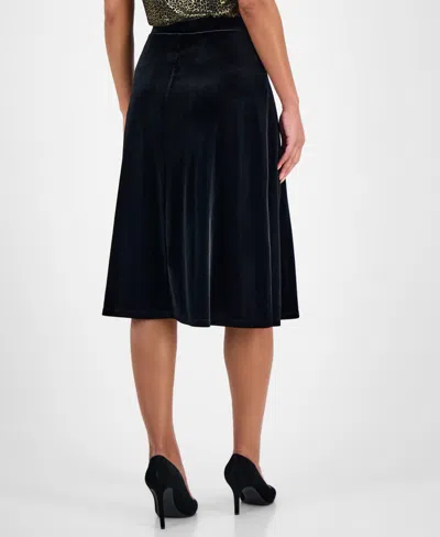 Kasper Women's Velvet A-line Midi Skirt, Regular & Petite In Black