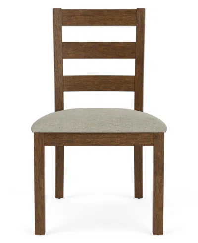 Macy's Furniture Davie Cracked Oak And Fabric Rectangle 7-pc. Dining Set In Brown