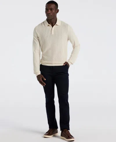 Perry Ellis Men's Textured Front Polo Sweater In Neutral