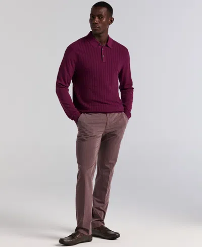 Perry Ellis Men's Long Sleeve Polo Shirt In Purple