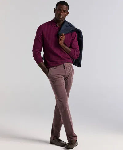 Perry Ellis Men's Long Sleeve Polo Shirt In Purple