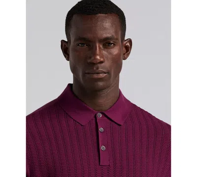 Perry Ellis Men's Long Sleeve Polo Shirt In Purple