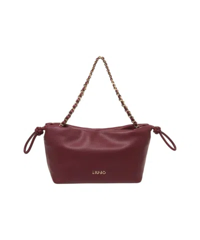 Liu •jo Faux Leather Shoulder Bag In Burgundy