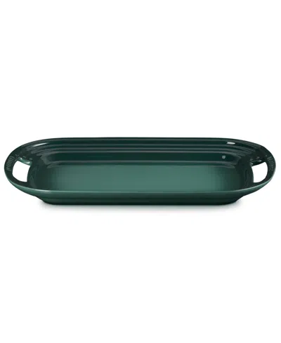 Le Creuset Stoneware 14" Serving Platter In Green