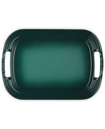 Le Creuset Stoneware 14" Serving Platter In Green