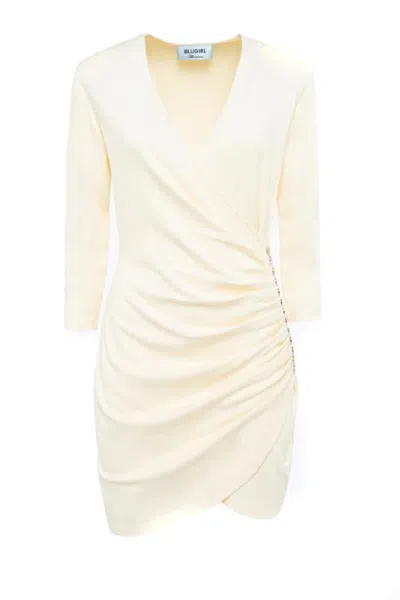 Blugirl Wrap Dress With Deep V-neckline In Neutral