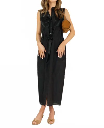 Go By Go Silk Go Utility Dress In Washed Black In Black
