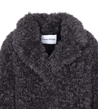 Stand Studio Camille Cocoon Coat In Gray