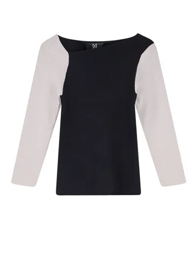 Ixos Asymmetrical Ribbed Knit Sweater In Multi