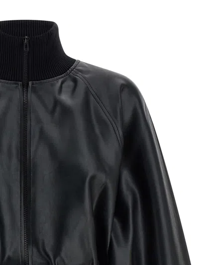 Norma Kamali High Neck Bomber Jacket Puffer Jackets Black In Black