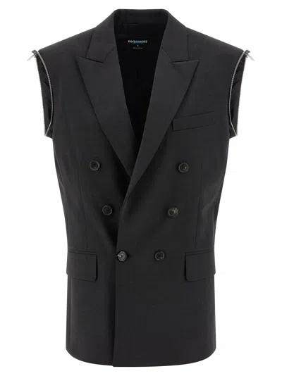 Dsquared2 X Bettter Double-breasted Zip Blazer In Black
