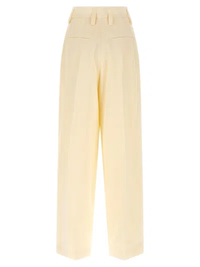 Jil Sander Viscose & Silk Twill Wide Pants In Neutral