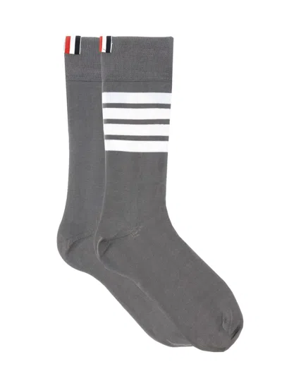 Thom Browne 4-bar Mid-calf Socks In Gray