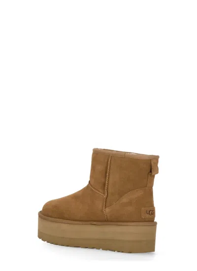 Ugg Beige Suede Ankle Boots In Nude