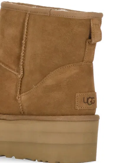 Ugg Beige Suede Ankle Boots In Nude