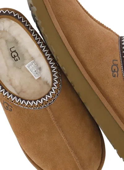 Ugg Tasman Slipper-mule In Leather Color Suede In Brown