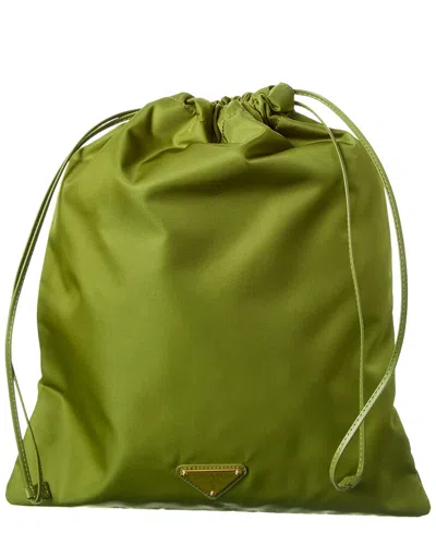 Prada Re-nylon Pouch In Green