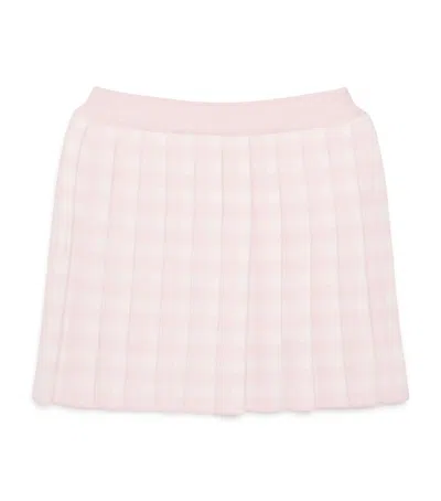Thom Browne Pleated Gingham Mini Skirt In Pink