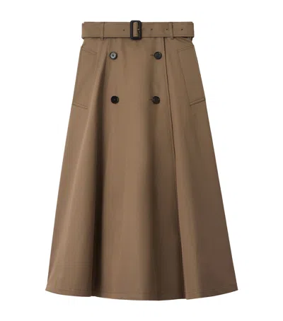 Burberry "brenda" Midi Skirt In Brown