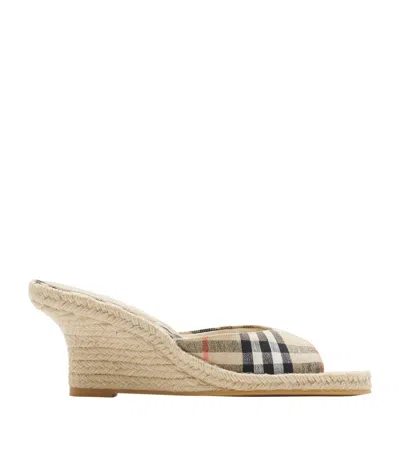 Burberry Mews Espadrille Wedge Sandal In Brown