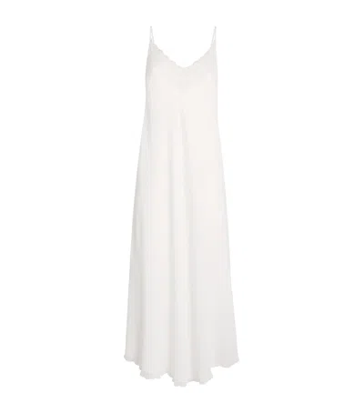 Bocan Silk Chiffon Lace-trim Elora Nightdress In White